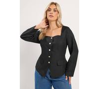 Yours Women's Sweetheart Neckline Blazer in Black | Size: 22