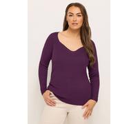 Yours Women's Sweetheart Neckline Knitted Top in Purple | Size: 26-28 Yours Purple 26-28