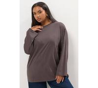 Yours Curve Mocha Seam Detail Skater Top - Women's - Plus Size Curve Brown