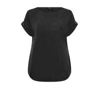 Yours Tab Sleeve Detail Top In Black Black