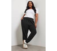 Yours Tapered Leg Joggers In Black Black 30-32