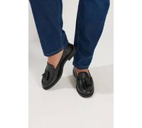 Yours - Leather Tassle Loafers in Wide E Fit - Women's Black