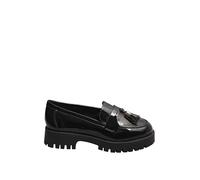 Yours - Tassel Patent Loafers in Wide E & Extra Wide Eee Fit - Women's Black