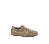 Yours - Taupe Brown Low Retro Stripe Trainers in Extra Wide Eee Fit - Women's