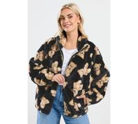 Yours Teddy Bear Faux Fur Fleece Jacket Multi 26-28