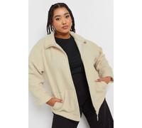 Yours Curve Cream Teddy Borg Fleece Jacket - Women's - Plus Size Curve