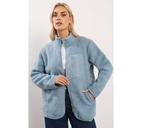 Yours Teddy Borg Zip Through Fleece In Light Blue Light Blue 22-24