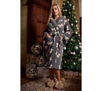 Yours Curve Teddy Shawl Collar Fluffy Dressing Gown - Women's - Plus Size Curve
