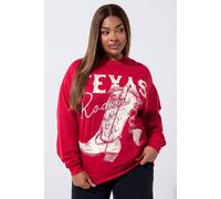 Yours Women's Texas Graphic Sweatshirt in Red | Size: 20 Yours Red 20