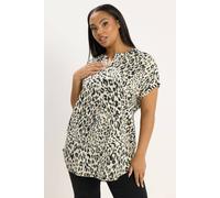 Yours Textured Animal Notch Neck Top Multi
