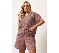 Yours Textured Diamond Print Shorts In Copper Copper