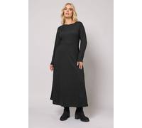 Textured Flared Maxi Dress Yours Black 34-36