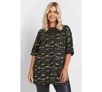 Yours Textured Foil Top In Black Black