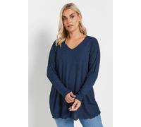 Textured Long Sleeve Top Yours Dark Navy 20