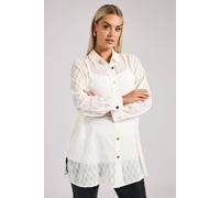 Yours Textured Longline Shirt In White White 18