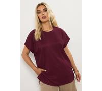 Yours Textured Metallic Top In Burgundy Burgundy 20