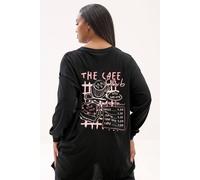 Yours 'the Cafe' Slogan T-Shirt In Black Black 20
