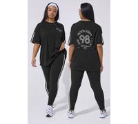 Yours Active Curve 'The Motivation Club' T-Shirt - Women's - Plus Size Curve Black
