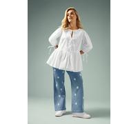 Yours Curve Bow Tie Detail Top - Women's - Plus Size Curve White