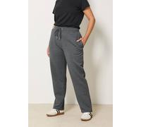 Yours Curve Tie Straight Leg Joggers - Women's - Plus Size Curve Grey