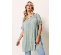 Yours Tiered Shirt In Light Green Light Green