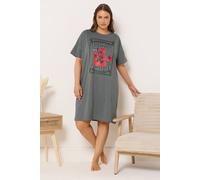 Yours Tomato Graphic Nightdress In Grey Grey 38-40