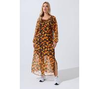 Yours Limited Collection Curve Tortoise Shell Ruffle Maxi Dress - Women's - Plus Size Curve Brown