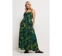 Yours Curve Green Tropical Maxi Dress - Women's - Plus Size Curve
