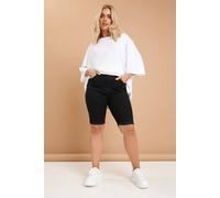 Yours Turn Up Denim Shorts In Black Black 18