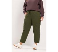 Yours Women's Twill Tapered Trousers in Olive | Size: 30/32