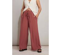 Yours Twill Wide Leg Trousers In Burnt Orange Burnt Orange 20