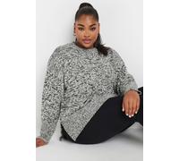 Yours Twist Knit Jumper In Grey Grey 18-20