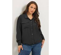 Yours Women's Utility Long Sleeve Shirt in Black | Size: 30/32