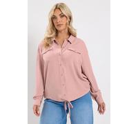 Yours Women's Utility Long Sleeve Shirt in Pink | Size: 26/28