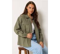 Yours Women's Utility Shacket in Olive | Size: 26-28 Yours Olive 26-28