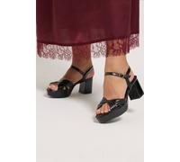 Yours - V-Cut Platform Sandals In Wide E Fit & Extra Wide Eee Fit - Women's