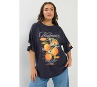 Yours Women's 'Valencia' Relaxed T-Shirt in Dark Navy | Size: 18 Yours Dark Navy 18