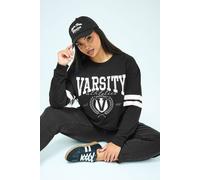 Yours 'varsity' Long Sleeve T-Shirt In Black Black 30-32