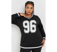 Yours Varsity Sweatshirt In Black Black 26-28