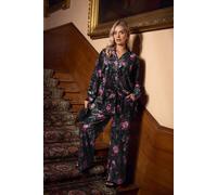 Yours Curve Velour Floral Shirt - Women's - Plus Size Curve Black