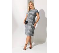 Yours Velvet Sequin Shift Dress In Grey Grey 30-32
