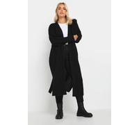 Yours Waffle Knit Maxi Cardigan In Black Black 22-24