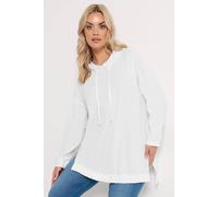 Yours Waffle Texture Hoodie In White White