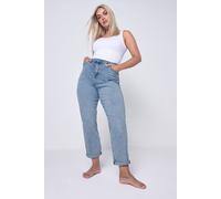 Yours Curve Light Wash Denim Boyfriend Jeans - Women's - Plus Size Curve