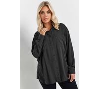 Yours Curve Washed Chambray Shirt - Women's - Plus Size Curve Grey