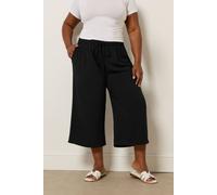Yours Women's Washed Twill Culottes in Black | Size: 18 Yours Black 18