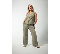 Yours Women's Washed Wide Leg Jeans in Dark Olive | Size: 20S