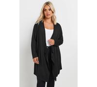 Yours Women's Waterfall Jersey Cardigan in Black | Size: 30-32 Yours Black 30-32