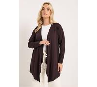 Yours Waterfall Jersey Cardigan In Chocolate Chocolate