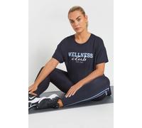 Yours Active Curve Blue 'Wellness Club' Slogan Top - Women's - Plus Size Curve